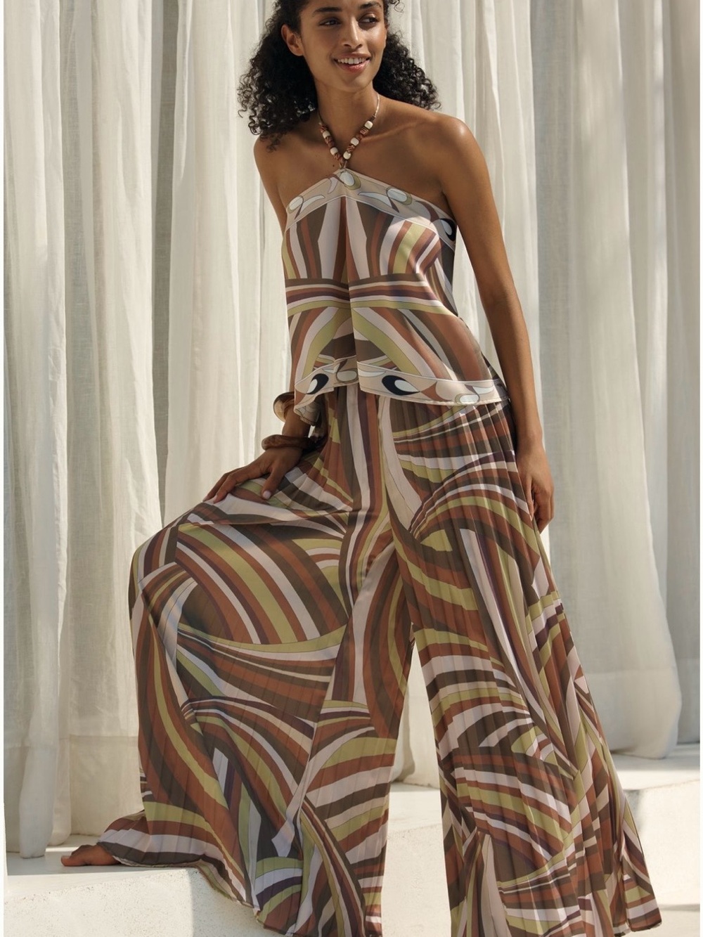 Scarf Wide-Leg Pants